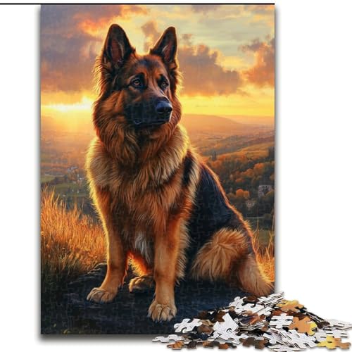 1000-teiliges Puzzle für Erwachsene, Deutscher Schäferhund, Puzzle, Spiel für Erwachsene, Geschenk, Familien-Interaktives Spiel, Gehirn-Herausforderung, Geschenk, 50x75cm von RZFWJL