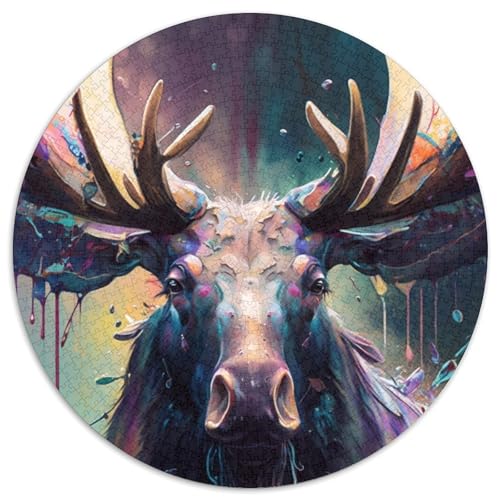 1000-teiliges Puzzle für Erwachsene, Elchmalerei, Kartonpuzzle, DIY-Heimdekor-Geschenk, Denkspiel, 67,5 x 67,5 cm 1000-teiliges Puzzle für Erwachsene, Elchmalerei, Kartonpuzzle, DIY-Heimdekor-Geschenk, Denkspiel, 67,5 x 67,5 cm von RZFWJL