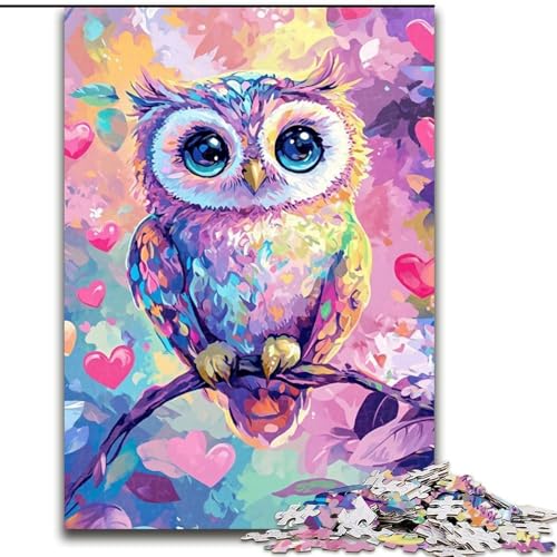 1000-teiliges Puzzle für Erwachsene, Eulen-Puzzle, Spiel für Erwachsene, Geschenk, interaktives Familienspiel, Gehirn-Herausforderung, Geschenk, 50x75cm von RZFWJL