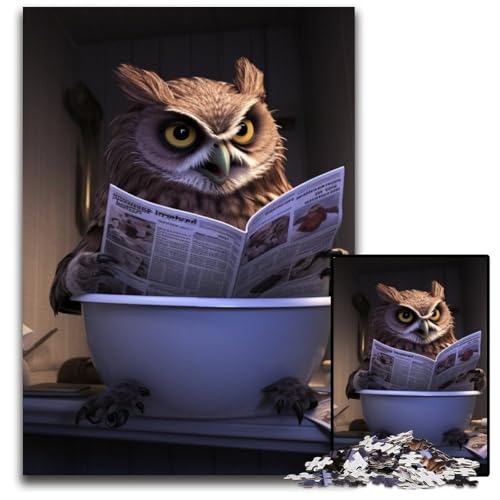 1000-teiliges Puzzle für Erwachsene, Eulen-Puzzles für Erwachsene, Lernspielzeug für Jugendliche, Heimbüro-Dekoration, 50x75cm/19,68x29,52 Zoll 1000-teiliges Puzzle für Erwachsene, Eulen-Puzzles für Erwachsene, Lernspielzeug für Jugendliche, Heimbüro-Dekoration, 50x75cm/19,68x29,52 Zoll von RZFWJL