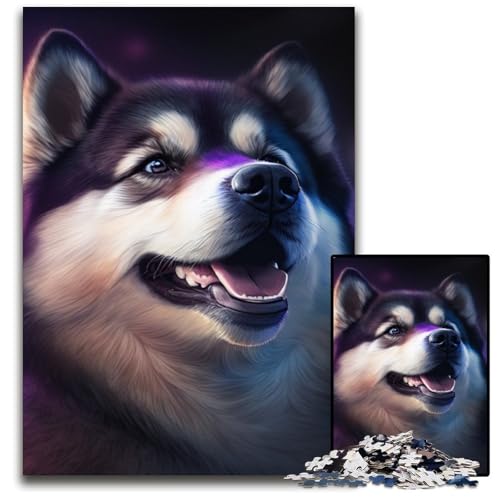 1000-teiliges Puzzle für Erwachsene, Fantasie-Hund, Holzpuzzle, interaktives Familienspiel, Denksportaufgabe, Lernspielzeug, 50x75cm/19,68x29,52 Zoll von RZFWJL