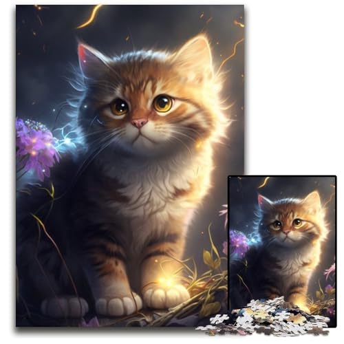 1000-teiliges Puzzle für Erwachsene, Fantasie-Katze, Karton-Puzzle, interaktives Familienspiel, Denksportaufgabe, Lernspielzeug, 26x38cm/10,23x14,96 Zoll von RZFWJL