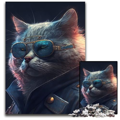1000-teiliges Puzzle für Erwachsene, Fantasie-Katzen-Puzzles für Erwachsene, Lernspielzeug für Jugendliche, Heimbüro-Dekor, 50x75cm/19,68x29,52 Zoll 1000-teiliges Puzzle für Erwachsene, Fantasie-Katzen-Puzzles für Erwachsene, Lernspielzeug für Jugendliche, Heimbüro-Dekor, 50x75cm/19,68x29,52 Zoll von RZFWJL