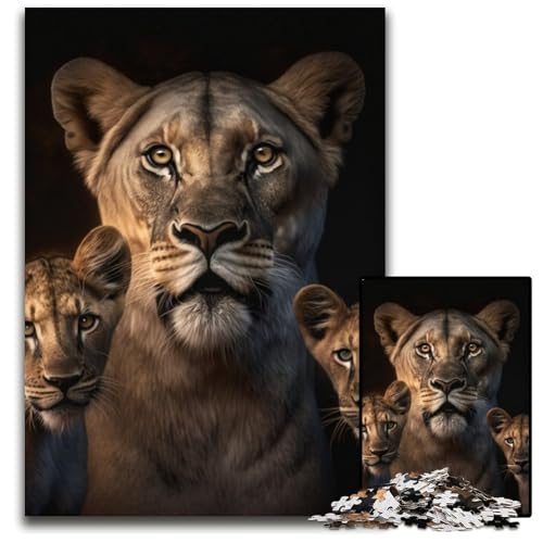 1000-teiliges Puzzle für Erwachsene, Fantasie-Löwe, Papppuzzle für Erwachsene, Spaß bei Aktivitäten zu Hause, Geburtstagsgeschenk, Reisegeschenk, 26x38cm/10,23x14,96 Zoll von RZFWJL