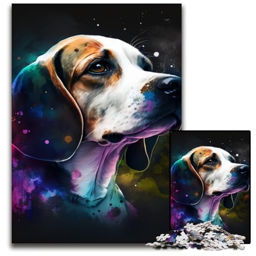 1000-teiliges Puzzle für Erwachsene, Fantasy-Beagle, Holzpuzzle, interaktives Familienspiel, Denksportaufgabe, Lernspielzeug, 50x75cm/19,68x29,52 Zoll 1000-teiliges Puzzle für Erwachsene, Fantasy-Beagle, Holzpuzzle, interaktives Familienspiel, Denksportaufgabe, Lernspielzeug, 50x75cm/19,68x29,52 Zoll von RZFWJL