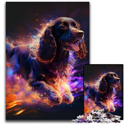 1000-teiliges Puzzle für Erwachsene, Fantasy Cocker Spaniel, Holzpuzzle, anspruchsvolles Denkspiel für Teenager, unterhaltsames interaktives Spiel für die ganze Familie, 50x75cm/19,68x29,52 Zoll 1000-teiliges Puzzle für Erwachsene, Fantasy Cocker Spaniel, Holzpuzzle, anspruchsvolles Denkspiel für Teenager, unterhaltsames interaktives Spiel für die ganze Familie, 50x75cm/19,68x29,52 Zoll von RZFWJL