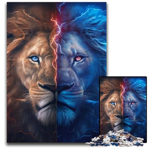 1000-teiliges Puzzle für Erwachsene, Fantasy-Löwe, Holzpuzzle, anspruchsvolles Denkspiel für Teenager, unterhaltsames interaktives Spiel für die ganze Familie, 50x75cm/19,68x29,52 Zoll 1000-teiliges Puzzle für Erwachsene, Fantasy-Löwe, Holzpuzzle, anspruchsvolles Denkspiel für Teenager, unterhaltsames interaktives Spiel für die ganze Familie, 50x75cm/19,68x29,52 Zoll von RZFWJL