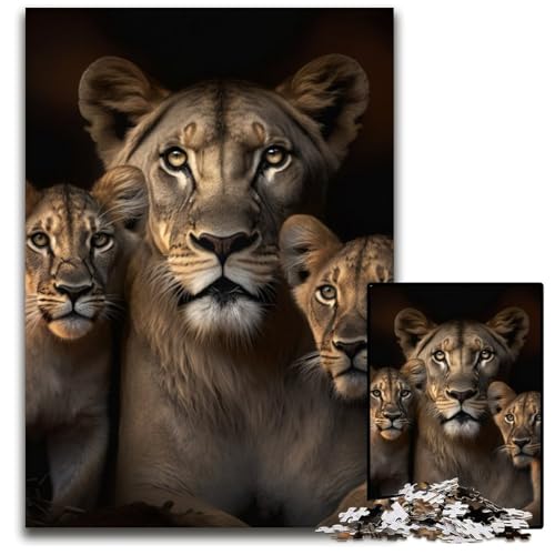 1000-teiliges Puzzle für Erwachsene, Fantasy-Löwe, Puzzles für Erwachsene, Lernspielzeug für Jugendliche, Heim- und Bürodekoration, 26x38cm/10,23x14,96 Zoll von RZFWJL