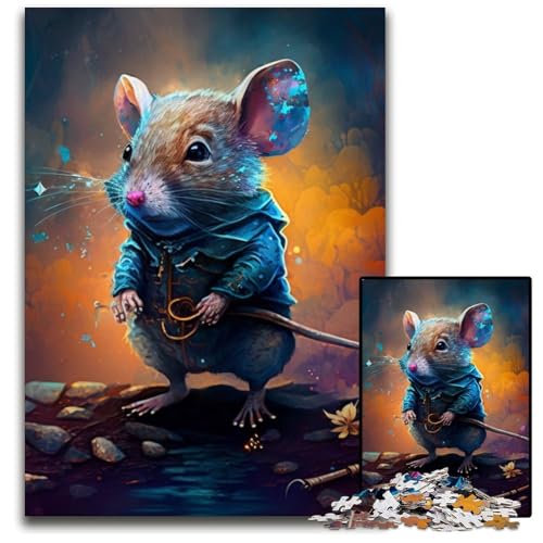 1000-teiliges Puzzle für Erwachsene, Fantasy-Maus, Holzpuzzle, anspruchsvolles Denkspiel für Teenager, unterhaltsames interaktives Spiel für die ganze Familie, 50x75cm/19,68x29,52 Zoll von RZFWJL
