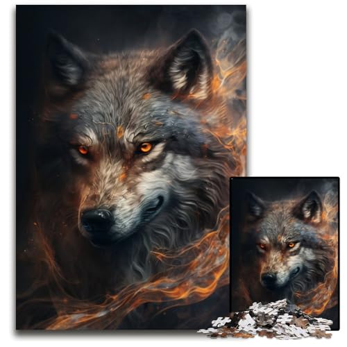 1000-teiliges Puzzle für Erwachsene, Fantasy-Wolf-Puzzle aus Pappe, anspruchsvolles Denkspiel für Teenager, unterhaltsames interaktives Spiel für die ganze Familie, 26x38cm/10,23x14,96 Zoll 1000-teiliges Puzzle für Erwachsene, Fantasy-Wolf-Puzzle aus Pappe, anspruchsvolles Denkspiel für Teenager, unterhaltsames interaktives Spiel für die ganze Familie, 26x38cm/10,23x14,96 Zoll von RZFWJL
