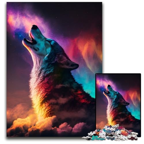 1000-teiliges Puzzle für Erwachsene, Fantasy-Wolf-Puzzle aus Pappe, anspruchsvolles Denkspiel für Teenager, unterhaltsames interaktives Spiel für die ganze Familie, 26x38cm/10,23x14,96 Zoll 1000-teiliges Puzzle für Erwachsene, Fantasy-Wolf-Puzzle aus Pappe, anspruchsvolles Denkspiel für Teenager, unterhaltsames interaktives Spiel für die ganze Familie, 26x38cm/10,23x14,96 Zoll von RZFWJL