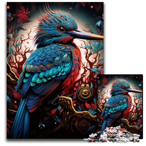 1000-teiliges Puzzle für Erwachsene, Farbvogel, unmögliche Puzzles für Erwachsene, perfekte Dekoration für Zuhause oder das Büro, 26x38cm/10,23x14,96 Zoll von RZFWJL