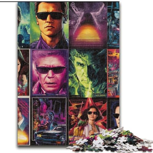 1000-teiliges Puzzle für Erwachsene, Filmplakat-Collage-Puzzle, Spiel für Erwachsene, Geschenk, interaktives Familienspiel, Gehirn-Herausforderung, Geschenk, 50x75cm von RZFWJL