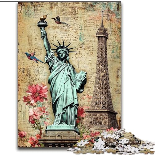1000-teiliges Puzzle für Erwachsene, Freiheitsstatue, Lernspiele, Heimdekoration, ganze Familie (Größe 26x38cm) von RZFWJL