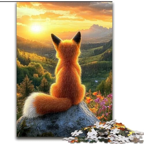 1000-teiliges Puzzle für Erwachsene, Fuchs-Puzzle, Spiel für Erwachsene, Geschenk, interaktives Familienspiel, Gehirn-Herausforderung, Geschenk, 50x75cm von RZFWJL