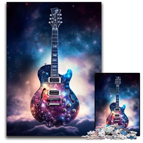 1000-teiliges Puzzle für Erwachsene, Galaxy-Gitarren-Puzzle, perfekt für Familienfeiern, Geburtstage, Feiertage, 50x75cm/19,68x29,52 Zoll von RZFWJL