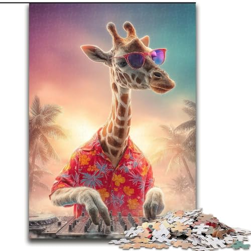 1000-teiliges Puzzle für Erwachsene, Giraffen-Puzzle, Spiel für Erwachsene, Geschenk, interaktives Familienspiel, Gehirn-Herausforderung, Geschenk, 50x75cm von RZFWJL