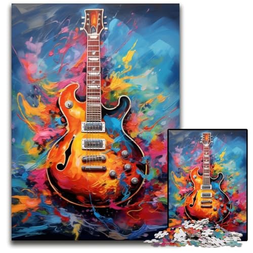 1000-teiliges Puzzle für Erwachsene, Gitarre, anspruchsvolle Puzzles, interaktives Familienspiel, DIY-Heimdekoration, Gehirn-Herausforderung, Geschenk, 50x75cm/19,68x29,52 Zoll von RZFWJL