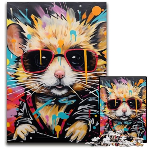 1000-teiliges Puzzle für Erwachsene, Hamster-Holzpuzzle, interaktives Familienspiel, Denksportaufgabe, Lernspielzeug, 50x75cm/19,68x29,52 Zoll 1000-teiliges Puzzle für Erwachsene, Hamster-Holzpuzzle, interaktives Familienspiel, Denksportaufgabe, Lernspielzeug, 50x75cm/19,68x29,52 Zoll von RZFWJL
