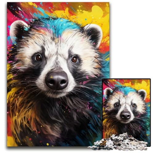 1000-teiliges Puzzle für Erwachsene, Honigdachs, Holzpuzzle, interaktives Familienspiel, Denksportaufgabe, Lernspielzeug, 50x75cm/19,68x29,52 Zoll 1000-teiliges Puzzle für Erwachsene, Honigdachs, Holzpuzzle, interaktives Familienspiel, Denksportaufgabe, Lernspielzeug, 50x75cm/19,68x29,52 Zoll von RZFWJL