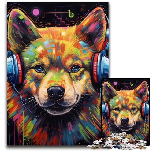 1000-teiliges Puzzle für Erwachsene, Husky mit Kopfhörern, Papppuzzle, anspruchsvolles Denkspiel für Teenager, unterhaltsames interaktives Spiel für die ganze Familie, 26x38cm/10,23x14,96 Zoll 1000-teiliges Puzzle für Erwachsene, Husky mit Kopfhörern, Papppuzzle, anspruchsvolles Denkspiel für Teenager, unterhaltsames interaktives Spiel für die ganze Familie, 26x38cm/10,23x14,96 Zoll von RZFWJL