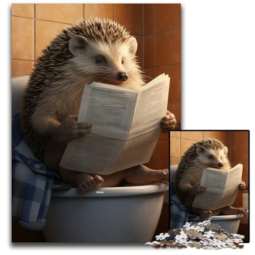 1000-teiliges Puzzle für Erwachsene, Igel liest Zeitung, Puzzles für Erwachsene, Lernspielzeug für Jugendliche, Heimbüro-Dekor, 50x75cm/19,68x29,52 Zoll 1000-teiliges Puzzle für Erwachsene, Igel liest Zeitung, Puzzles für Erwachsene, Lernspielzeug für Jugendliche, Heimbüro-Dekor, 50x75cm/19,68x29,52 Zoll von RZFWJL