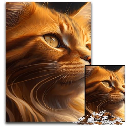 1000-teiliges Puzzle für Erwachsene, Katzen-Holzpuzzle, anspruchsvolles Denkspiel für Teenager, unterhaltsames interaktives Spiel für die ganze Familie, 50x75cm/19,68x29,52 Zoll von RZFWJL
