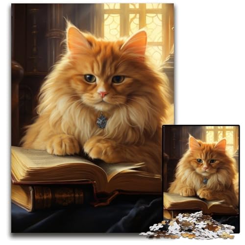 1000-teiliges Puzzle für Erwachsene, Katzen-Lesebuch, anspruchsvolle Puzzles, interaktives Familienspiel, DIY-Heimdekoration, Gehirn-Herausforderung, Geschenk, 26x38cm/10,23x14,96 Zoll 1000-teiliges Puzzle für Erwachsene, Katzen-Lesebuch, anspruchsvolle Puzzles, interaktives Familienspiel, DIY-Heimdekoration, Gehirn-Herausforderung, Geschenk, 26x38cm/10,23x14,96 Zoll von RZFWJL