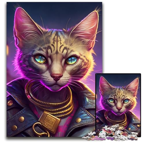 1000-teiliges Puzzle für Erwachsene, Katzen-Puzzle aus Pappe, anspruchsvolles Denkspiel für Teenager, unterhaltsames interaktives Spiel für die ganze Familie, 26x38cm/10,23x14,96 Zoll 1000-teiliges Puzzle für Erwachsene, Katzen-Puzzle aus Pappe, anspruchsvolles Denkspiel für Teenager, unterhaltsames interaktives Spiel für die ganze Familie, 26x38cm/10,23x14,96 Zoll von RZFWJL