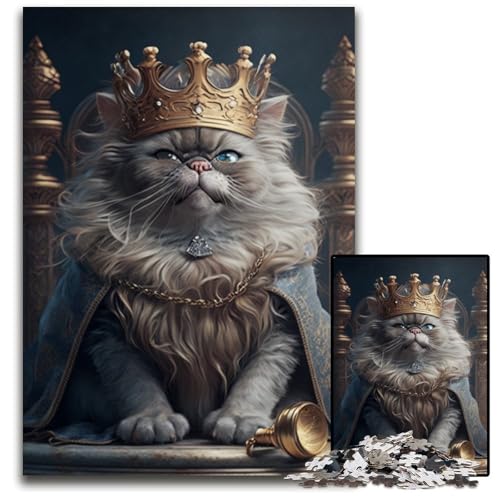 1000-teiliges Puzzle für Erwachsene, King Cat-Puzzle aus Karton, interaktives Familienspiel, Denksportaufgabe, Lernspielzeug, 26x38cm/10,23x14,96 Zoll 1000-teiliges Puzzle für Erwachsene, King Cat-Puzzle aus Karton, interaktives Familienspiel, Denksportaufgabe, Lernspielzeug, 26x38cm/10,23x14,96 Zoll von RZFWJL
