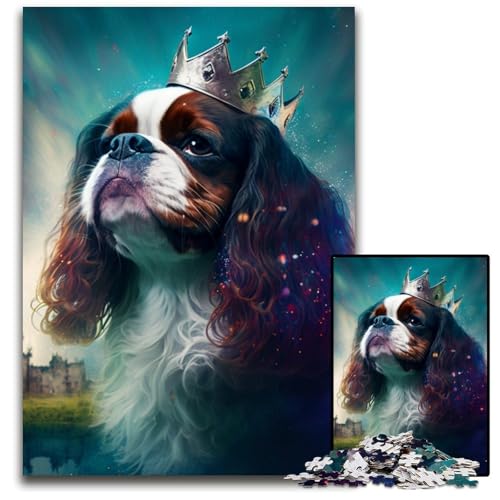 1000-teiliges Puzzle für Erwachsene, King Charles Spaniel, Puzzles für Erwachsene, Lernspielzeug für Jugendliche, Heimbüro-Dekor, 26x38cm/10,23x14,96 Zoll 1000-teiliges Puzzle für Erwachsene, King Charles Spaniel, Puzzles für Erwachsene, Lernspielzeug für Jugendliche, Heimbüro-Dekor, 26x38cm/10,23x14,96 Zoll von RZFWJL