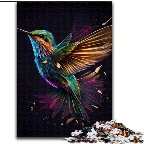1000-teiliges Puzzle für Erwachsene, Kolibri-Vogel-Puzzle aus Holz, lehrreiches und unterhaltsames Indoor-Spiel für die Heimdekoration, 1000 Teile(50x75cm) von RZFWJL