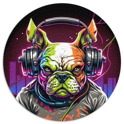 1000-teiliges Puzzle für Erwachsene, Kopfhörer-Bulldoggen-Puzzle für Erwachsene, anspruchsvolles Denkspiel für Teenager, Familienspaß, DIY-Heimdekor-Geschenk, 67,5 x 67,5 cm 1000-teiliges Puzzle für Erwachsene, Kopfhörer-Bulldoggen-Puzzle für Erwachsene, anspruchsvolles Denkspiel für Teenager, Familienspaß, DIY-Heimdekor-Geschenk, 67,5 x 67,5 cm von RZFWJL