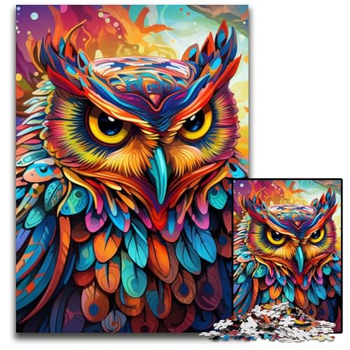 1000-teiliges Puzzle für Erwachsene, Kunst-Eulen-Puzzles für Erwachsene, Lernspielzeug für Jugendliche, Heimbüro-Dekor, 26x38cm/10,23x14,96 Zoll 1000-teiliges Puzzle für Erwachsene, Kunst-Eulen-Puzzles für Erwachsene, Lernspielzeug für Jugendliche, Heimbüro-Dekor, 26x38cm/10,23x14,96 Zoll von RZFWJL