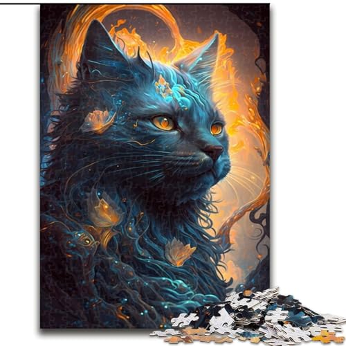 1000-teiliges Puzzle für Erwachsene, Maine-Coon-Katzen-Puzzle aus Holz, Familienbindungsaktivität, Heimdekorationsgeschenk, Familienspielzeugspiel, 1000 Teile(50x75cm) von RZFWJL