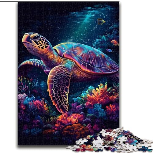 1000-teiliges Puzzle für Erwachsene, Meeresschildkröte, anspruchsvolles Denkspiel für Teenager, perfekt als Heimdekoration oder Geschenk, 50x75cm von RZFWJL