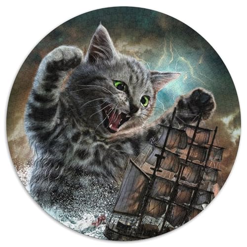 1000-teiliges Puzzle für Erwachsene, Monster, Titan, Katze, Kraken, Kartonpuzzle, DIY, Heimdekoration, Geschenk, Denkspiel, 67,5 x 67,5 cm von RZFWJL