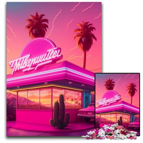1000-teiliges Puzzle für Erwachsene, Neon-Retro-Landschaft, Papppuzzle, anspruchsvolles Denkspiel für Teenager, unterhaltsames interaktives Spiel für die ganze Familie, 26x38cm/10,23x14,96 Zoll 1000-teiliges Puzzle für Erwachsene, Neon-Retro-Landschaft, Papppuzzle, anspruchsvolles Denkspiel für Teenager, unterhaltsames interaktives Spiel für die ganze Familie, 26x38cm/10,23x14,96 Zoll von RZFWJL