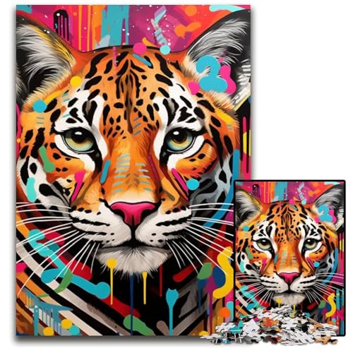 1000-teiliges Puzzle für Erwachsene, Ozelot-Graffiti, Holzpuzzle, interaktives Familienspiel, Denksportaufgabe, Lernspielzeug, 50x75cm/19,68x29,52 Zoll 1000-teiliges Puzzle für Erwachsene, Ozelot-Graffiti, Holzpuzzle, interaktives Familienspiel, Denksportaufgabe, Lernspielzeug, 50x75cm/19,68x29,52 Zoll von RZFWJL