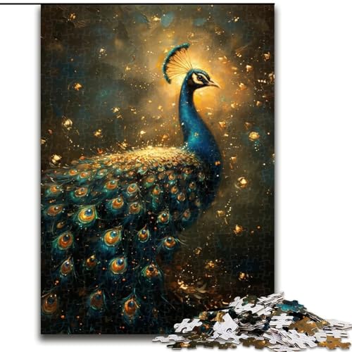 1000-teiliges Puzzle für Erwachsene, Pfau, Lernspiele, Heimdekoration, ganze Familie (Größe 50x75cm) von RZFWJL