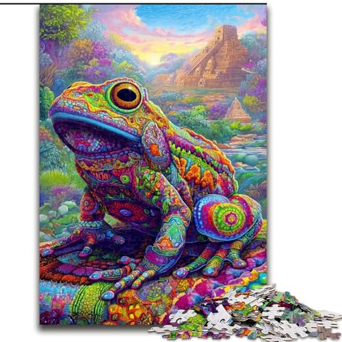 1000-teiliges Puzzle für Erwachsene, Psychedelischer Frosch, Lernspiele, Heimdekoration ganze Familie (Größe 50x75cm) von RZFWJL