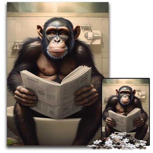 1000-teiliges Puzzle für Erwachsene, Schimpansen-Holzpuzzle, anspruchsvolles Denkspiel für Teenager, unterhaltsames interaktives Spiel für die ganze Familie, 50x75cm/19,68x29,52 Zoll 1000-teiliges Puzzle für Erwachsene, Schimpansen-Holzpuzzle, anspruchsvolles Denkspiel für Teenager, unterhaltsames interaktives Spiel für die ganze Familie, 50x75cm/19,68x29,52 Zoll von RZFWJL