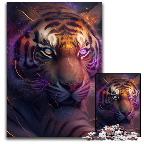 1000-teiliges Puzzle für Erwachsene, Tiger-Puzzle aus Pappe, anspruchsvolles Denkspiel für Teenager, unterhaltsames interaktives Spiel für die ganze Familie, 26x38cm/10,23x14,96 Zoll 1000-teiliges Puzzle für Erwachsene, Tiger-Puzzle aus Pappe, anspruchsvolles Denkspiel für Teenager, unterhaltsames interaktives Spiel für die ganze Familie, 26x38cm/10,23x14,96 Zoll von RZFWJL
