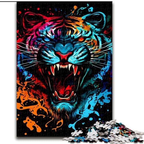 1000-teiliges Puzzle für Erwachsene, Tiger-Puzzle aus Pappe, für Teenager und Jugendliche, ideales Geburtstags, 1000 Teile(26x38cm) von RZFWJL
