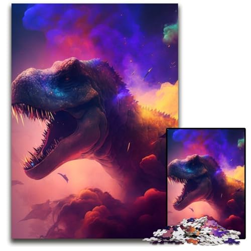 1000-teiliges Puzzle für Erwachsene, Tyrannosaurus Rex-Nebel, anspruchsvolle Puzzles, interaktives Familienspiel, DIY-Heimdekoration, Gehirn-Herausforderung, Geschenk, 26x38cm/10,23x14,96 Zoll 1000-teiliges Puzzle für Erwachsene, Tyrannosaurus Rex-Nebel, anspruchsvolle Puzzles, interaktives Familienspiel, DIY-Heimdekoration, Gehirn-Herausforderung, Geschenk, 26x38cm/10,23x14,96 Zoll von RZFWJL