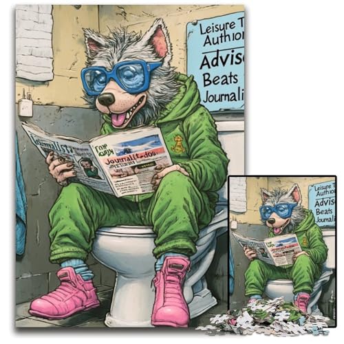 1000-teiliges Puzzle für Erwachsene, Wolf Go, Toiletten-Puzzles für Erwachsene, Lernspielzeug für Jugendliche, Heimbüro-Dekor, 26x38cm/10,23x14,96 Zoll 1000-teiliges Puzzle für Erwachsene, Wolf Go, Toiletten-Puzzles für Erwachsene, Lernspielzeug für Jugendliche, Heimbüro-Dekor, 26x38cm/10,23x14,96 Zoll von RZFWJL