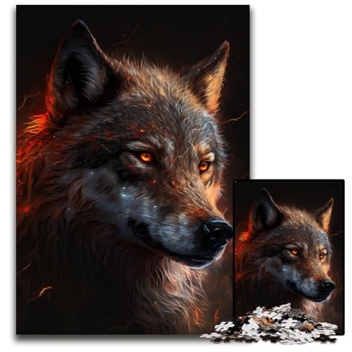 1000-teiliges Puzzle für Erwachsene, Wolf-Puzzle aus Pappe, anspruchsvolles Denkspiel für Teenager, unterhaltsames interaktives Spiel für die ganze Familie, 26x38cm/10,23x14,96 Zoll 1000-teiliges Puzzle für Erwachsene, Wolf-Puzzle aus Pappe, anspruchsvolles Denkspiel für Teenager, unterhaltsames interaktives Spiel für die ganze Familie, 26x38cm/10,23x14,96 Zoll von RZFWJL