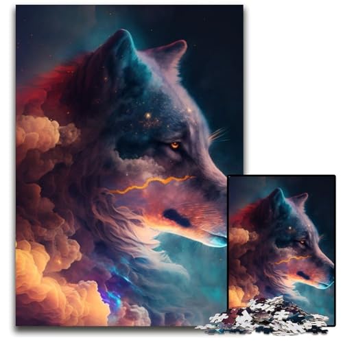 1000-teiliges Puzzle für Erwachsene, Wolfsnebel, Papppuzzle, anspruchsvolles Denkspiel für Teenager, unterhaltsames interaktives Spiel für die ganze Familie, 26x38cm/10,23x14,96 Zoll 1000-teiliges Puzzle für Erwachsene, Wolfsnebel, Papppuzzle, anspruchsvolles Denkspiel für Teenager, unterhaltsames interaktives Spiel für die ganze Familie, 26x38cm/10,23x14,96 Zoll von RZFWJL