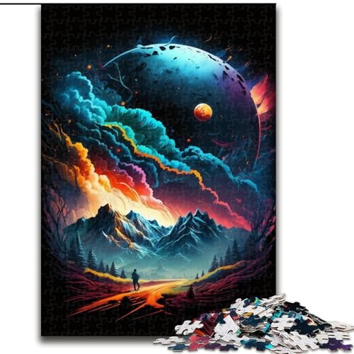 1000-teiliges Puzzle für Erwachsene, explodierender Planet, aus Holz, lehrreiches und unterhaltsames Indoor-Spiel für die Heimdekoration, 1000 Teile(50x75cm) von RZFWJL