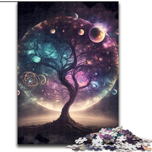 1000-teiliges Puzzle für Erwachsene, farbenfrohes Baum-Puzzle aus Holz, lehrreiches und unterhaltsames Indoor-Spiel für die Heimdekoration, 1000 Teile(50x75cm) von RZFWJL